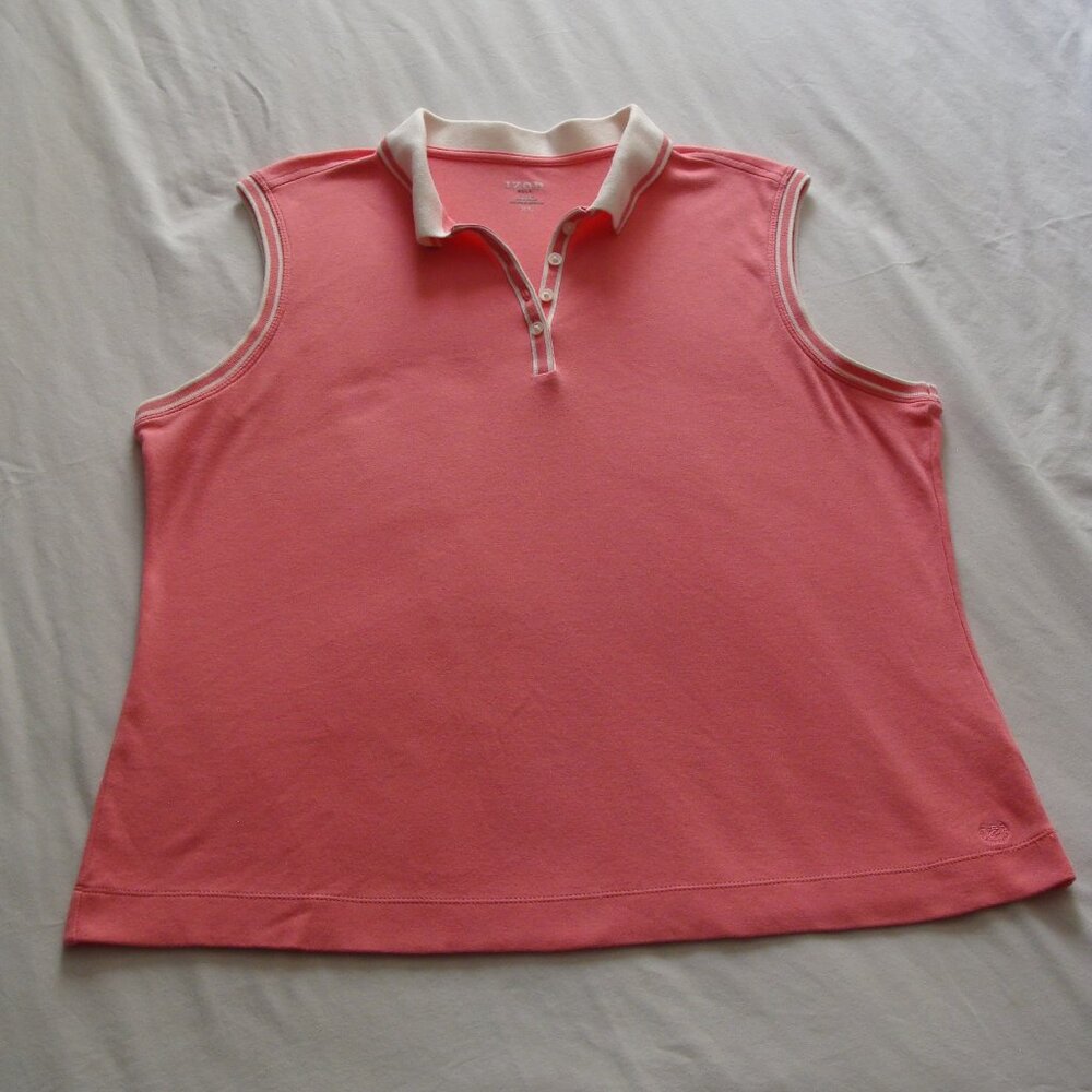 IZOD GOLF Bubblegum Pink Sleeveless POLO Style Knit Top Sz X-LARGE (XL)